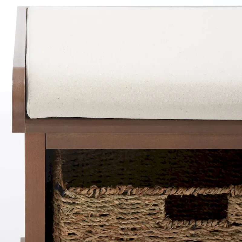 Panca contenitore SAFAVIEH Eola grigio/bianco - 47 x 16,1 x 19,9 - 47Lx16Px20H