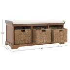 Panca contenitore SAFAVIEH Eola grigio/bianco - 47 x 16,1 x 19,9 - 47Lx16Px20H