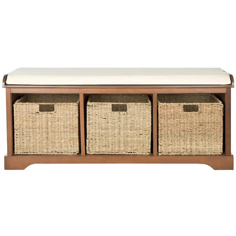 Panca contenitore SAFAVIEH Eola grigio/bianco - 47 x 16,1 x 19,9 - 47Lx16Px20H