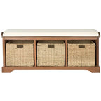 Panca contenitore SAFAVIEH Eola grigio/bianco - 47 x 16,1 x 19,9 - 47Lx16Px20H