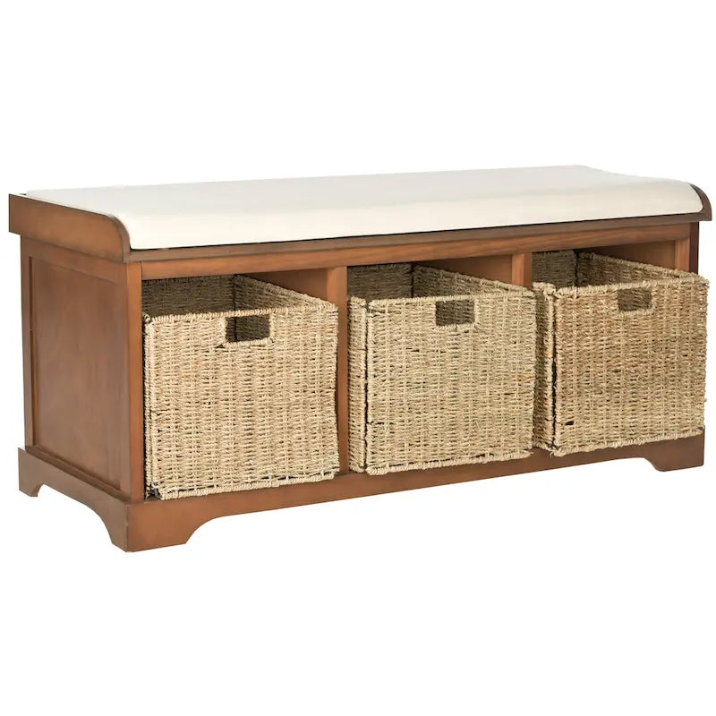 Panca contenitore SAFAVIEH Eola grigio/bianco - 47 x 16,1 x 19,9 - 47Lx16Px20H