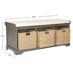Panca contenitore SAFAVIEH Eola grigio/bianco - 47 x 16,1 x 19,9 - 47Lx16Px20H