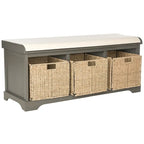 Panca contenitore SAFAVIEH Eola grigio/bianco - 47 x 16,1 x 19,9 - 47Lx16Px20H