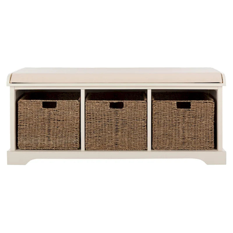 Panca contenitore SAFAVIEH Eola grigio/bianco - 47 x 16,1 x 19,9 - 47Lx16Px20H