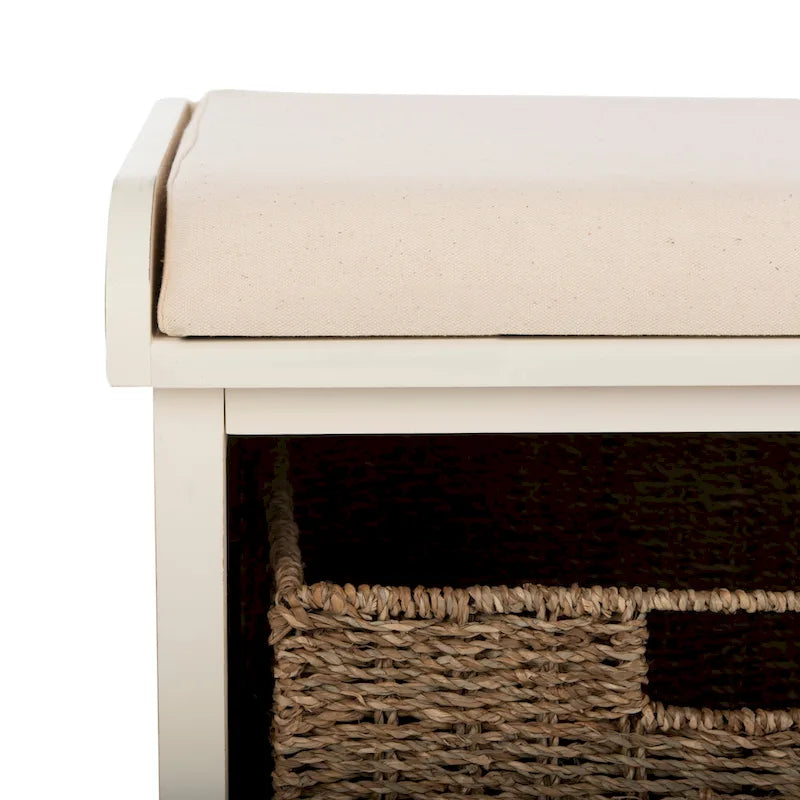 Panca contenitore SAFAVIEH Eola grigio/bianco - 47 x 16,1 x 19,9 - 47Lx16Px20H