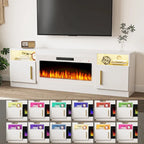 Mobile porta TV da 70 pollici con camino elettrico da 36 pollici – Centro di intrattenimento a LED a 16 colori