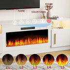 Mobile porta TV da 70 pollici con camino elettrico da 36 pollici – Centro di intrattenimento a LED a 16 colori