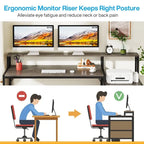 Scrivania per computer da 63" con supporto per monitor, scrivanie ergonomiche da ufficio con cassetti e schedario