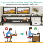 Scrivania per computer da 63" con supporto per monitor, scrivanie ergonomiche da ufficio con cassetti e schedario