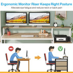 Scrivania per computer da 63" con supporto per monitor, scrivanie ergonomiche da ufficio con cassetti e schedario