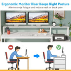 Scrivania per computer da 63" con supporto per monitor, scrivanie ergonomiche da ufficio con cassetti e schedario