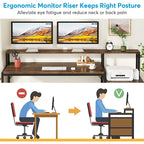 Scrivania per computer da 63" con supporto per monitor, scrivanie ergonomiche da ufficio con cassetti e schedario