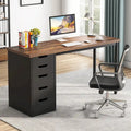 Scrivania da computer da 47 pollici con 5 cassetti, scrivania in legno e metallo per studio e soggiorno