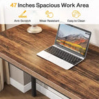 Scrivania da computer da 47 pollici con 5 cassetti, scrivania in legno e metallo per studio e soggiorno