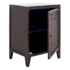 Comodino monoblocco intagliato in legno – Cassettiera decorativa da comodino con contenitore