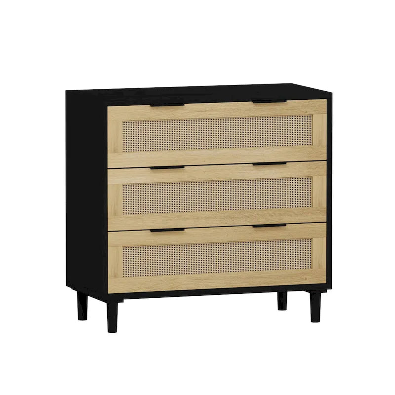 Cassettiera in rattan a 3 cassetti