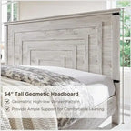 Struttura letto matrimoniale in stile rustico con testiera alta 137 cm e 2 ampi cassetti