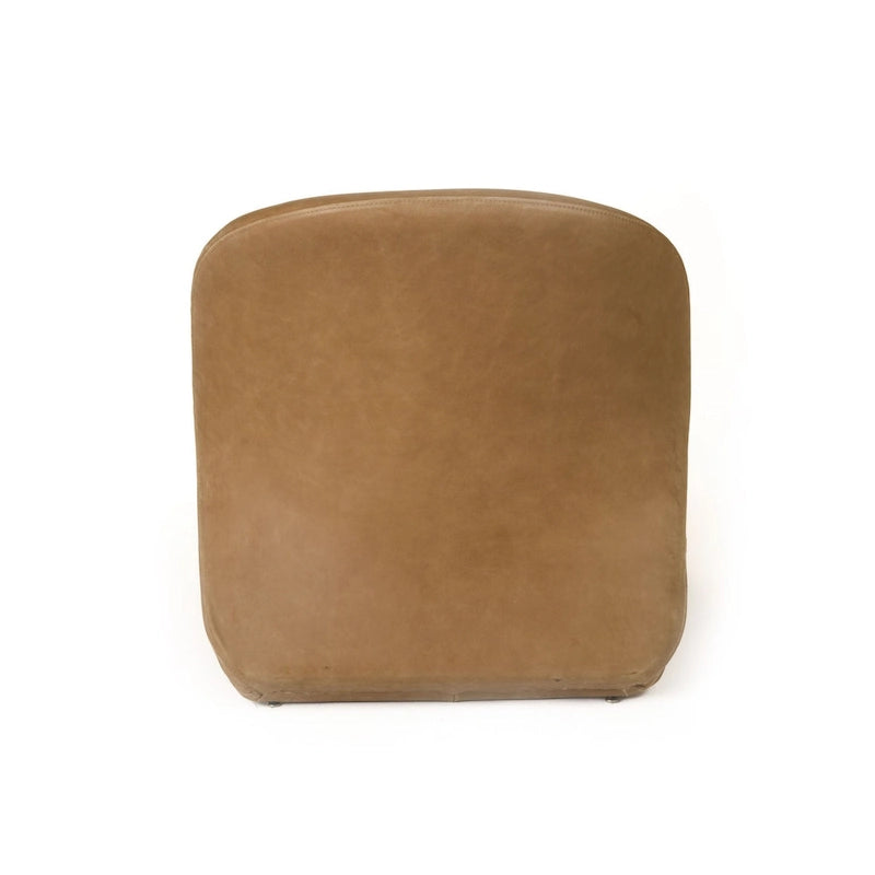 Poltrona moderna in pelle marrone – Sedia a sdraio Mid-Century per soggiorno