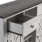 Cantinetta portabottiglie moderna con anta a X da 47 pollici con portabottiglie incorporato - Larghezza 47 pollici