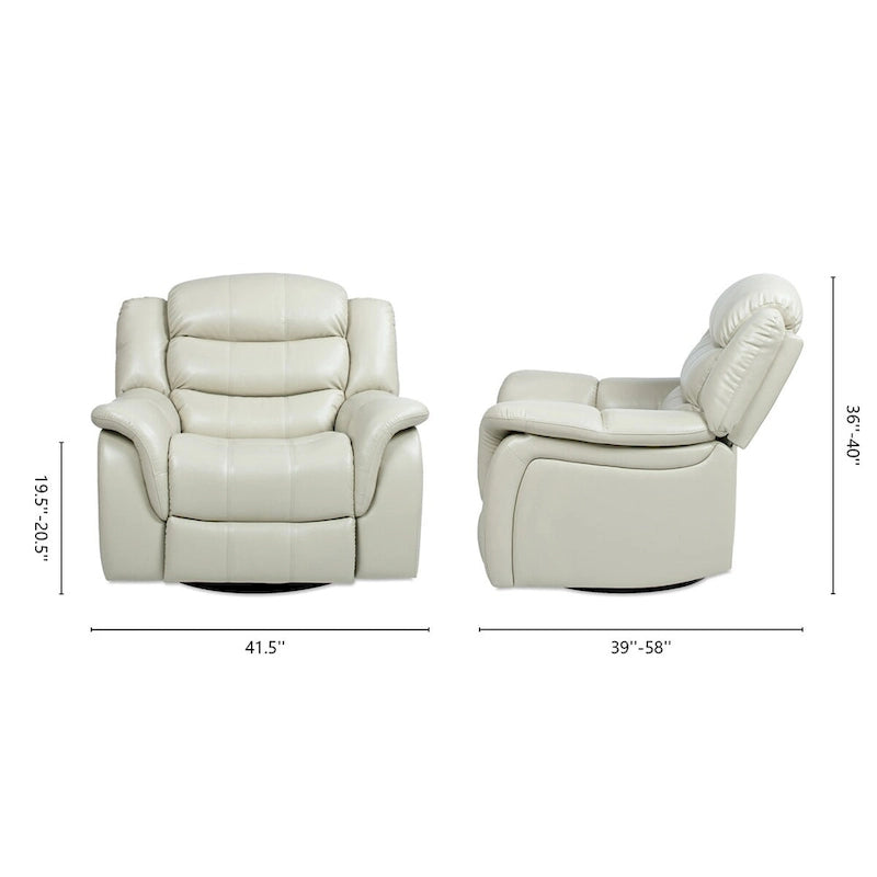 Poltrona reclinabile girevole manuale Rover 41.5 in similpelle