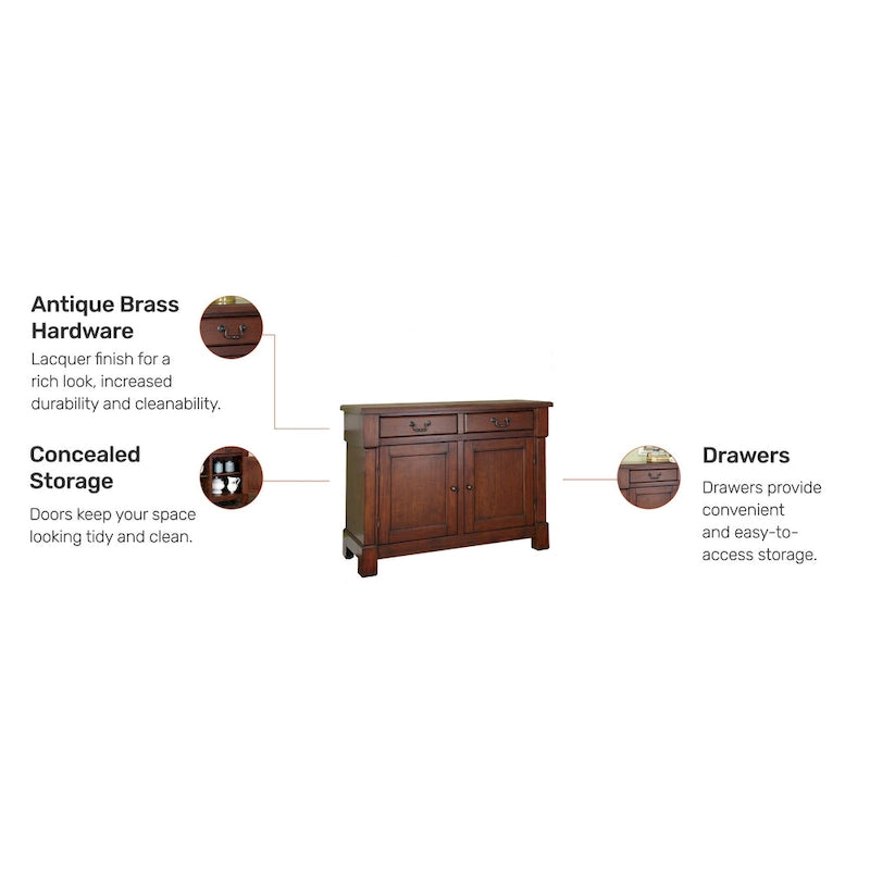 Credenza/Mobile Buffet Rustico in Legno di Ciliegio – Mobile Contenitore per Sala da Pranzo
