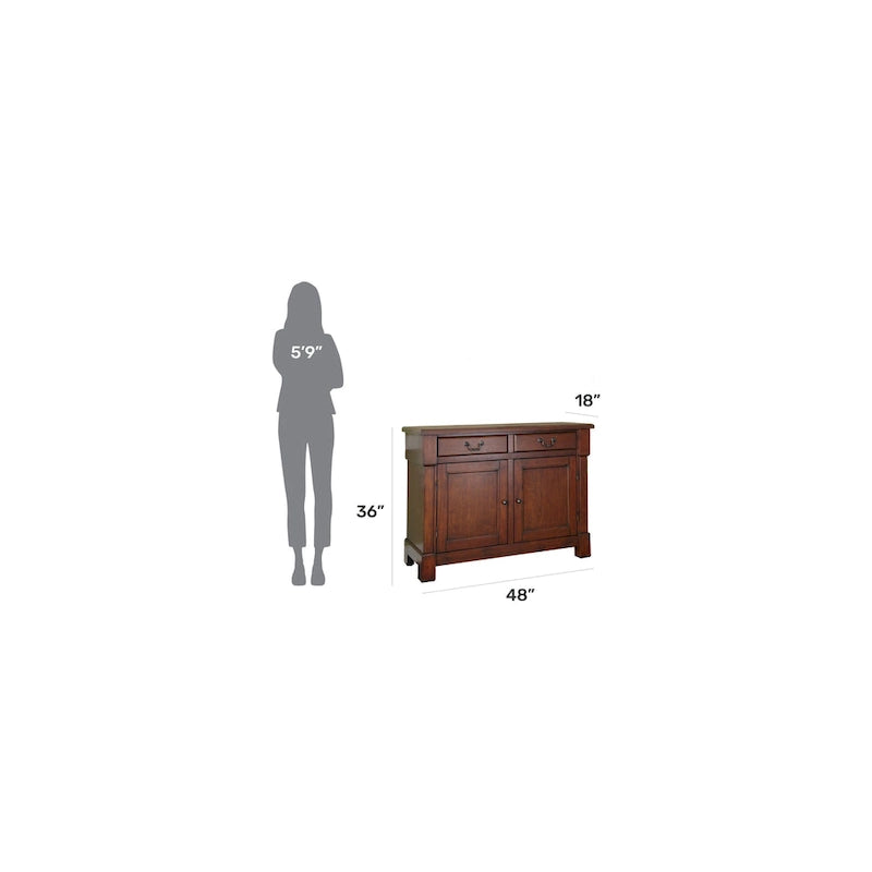 Credenza/Mobile Buffet Rustico in Legno di Ciliegio – Mobile Contenitore per Sala da Pranzo