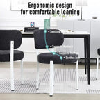 Sedia da pranzo moderna imbottita in Boucle con gambe in metallo bianco – Set da 2