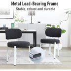 Sedia da pranzo moderna imbottita in Boucle con gambe in metallo bianco – Set da 2