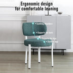 Sedia da pranzo moderna imbottita in Boucle con gambe in metallo bianco – Set da 2