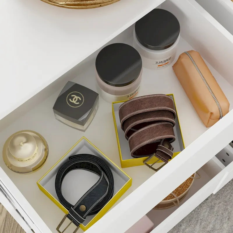 Cassettiera bianca a 9 cassetti con design elegante e dispositivo anti-ribaltamento
